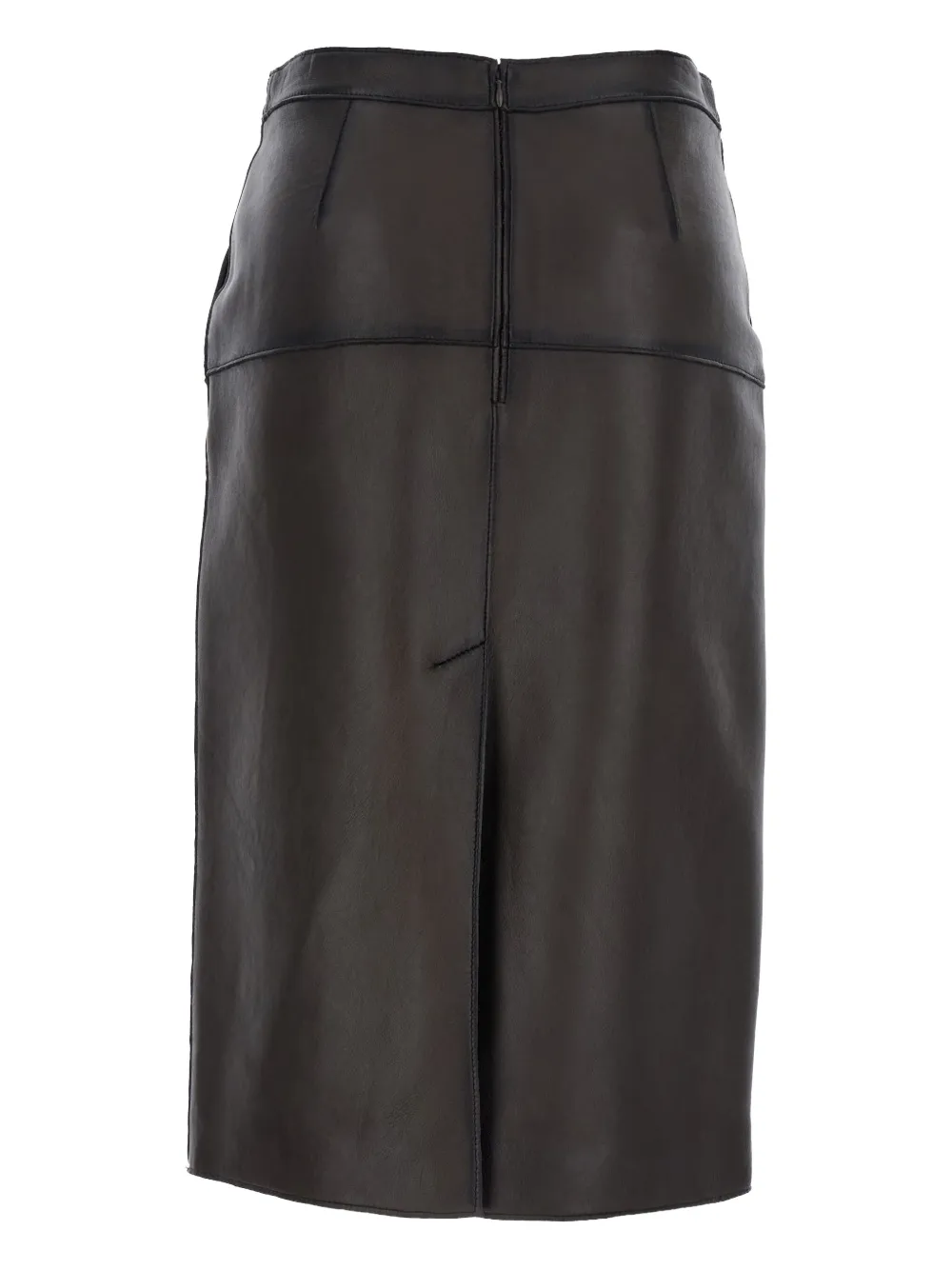 P.A.R.O.S.H. leather panelled midi skirt - Bruin