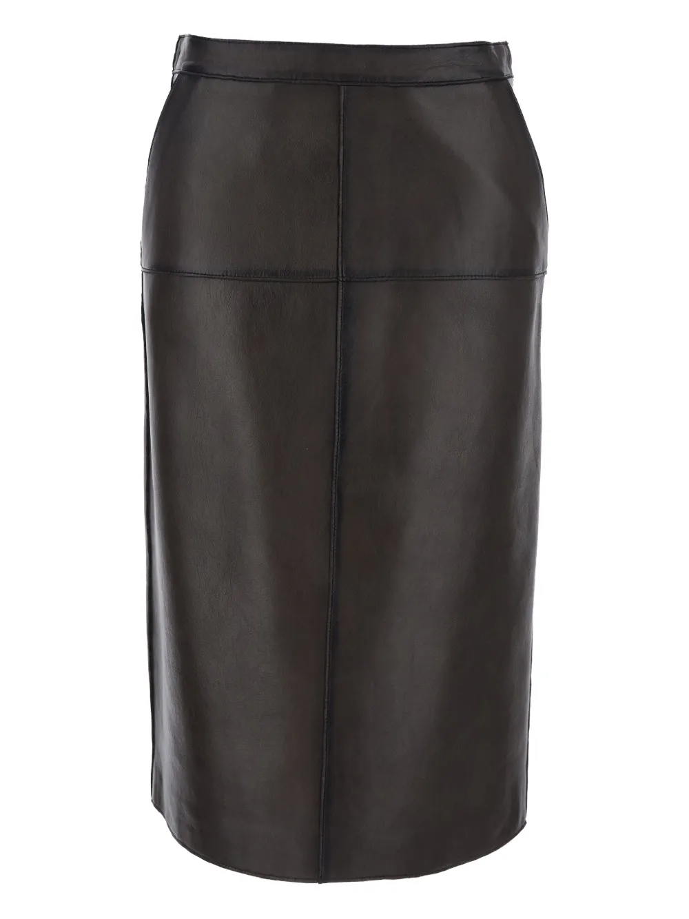 P.A.R.O.S.H. leather panelled midi skirt Bruin