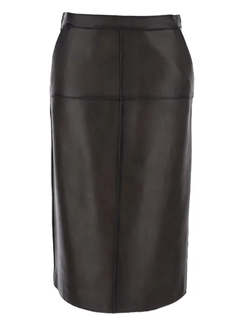 P.A.R.O.S.H. leather panelled midi skirt