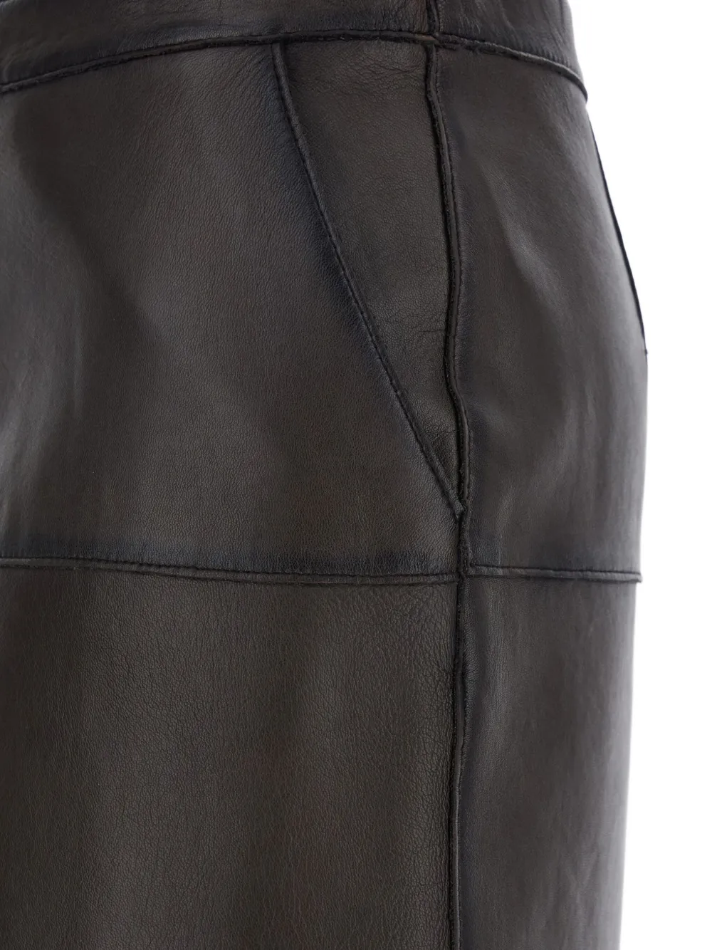 P.A.R.O.S.H. leather panelled midi skirt Bruin