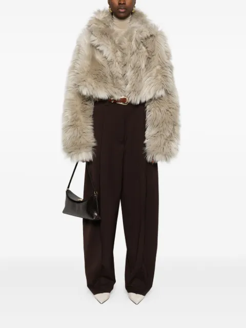 THELATEST cropped faux-fur jacket