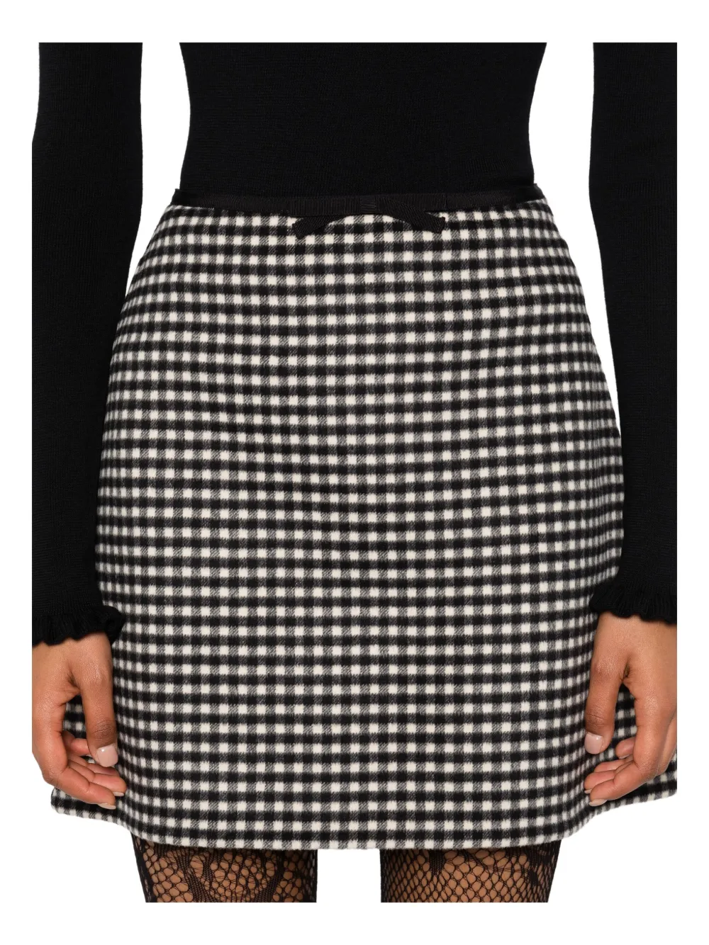 Valentino Garavani Mini-rok met gingham ruit Zwart