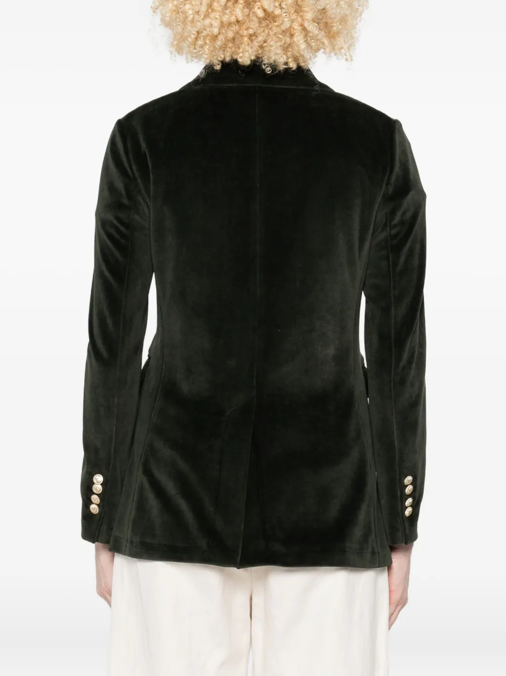 Circolo 1901 Velvet Double-breasted Jacket In Green