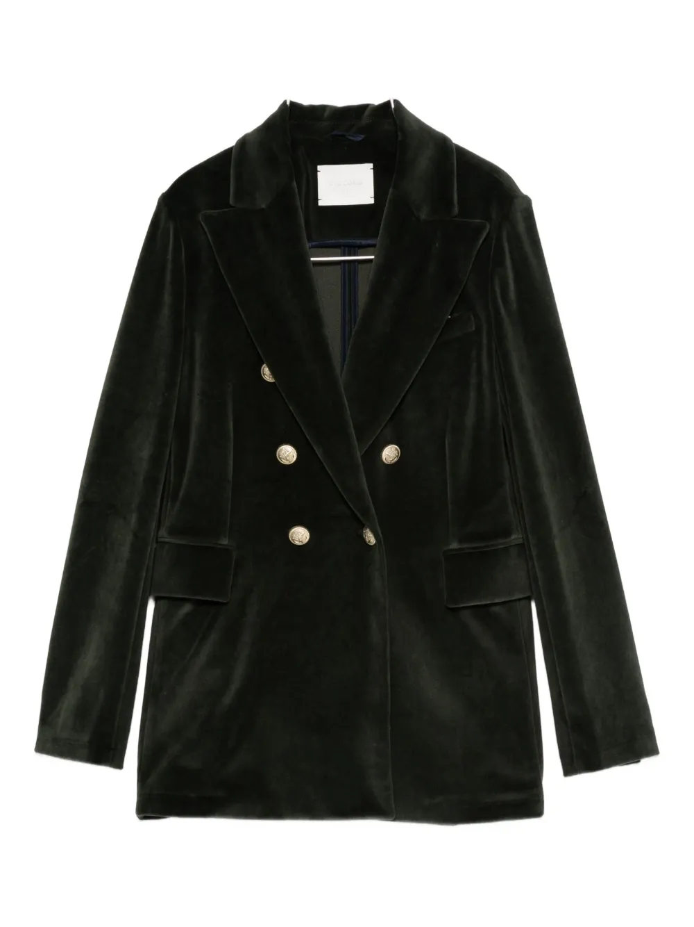 Circolo 1901 Velvet Double-breasted Jacket In Green
