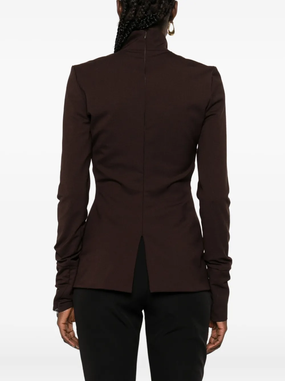 THELATEST Blouse met hoge hals Bruin
