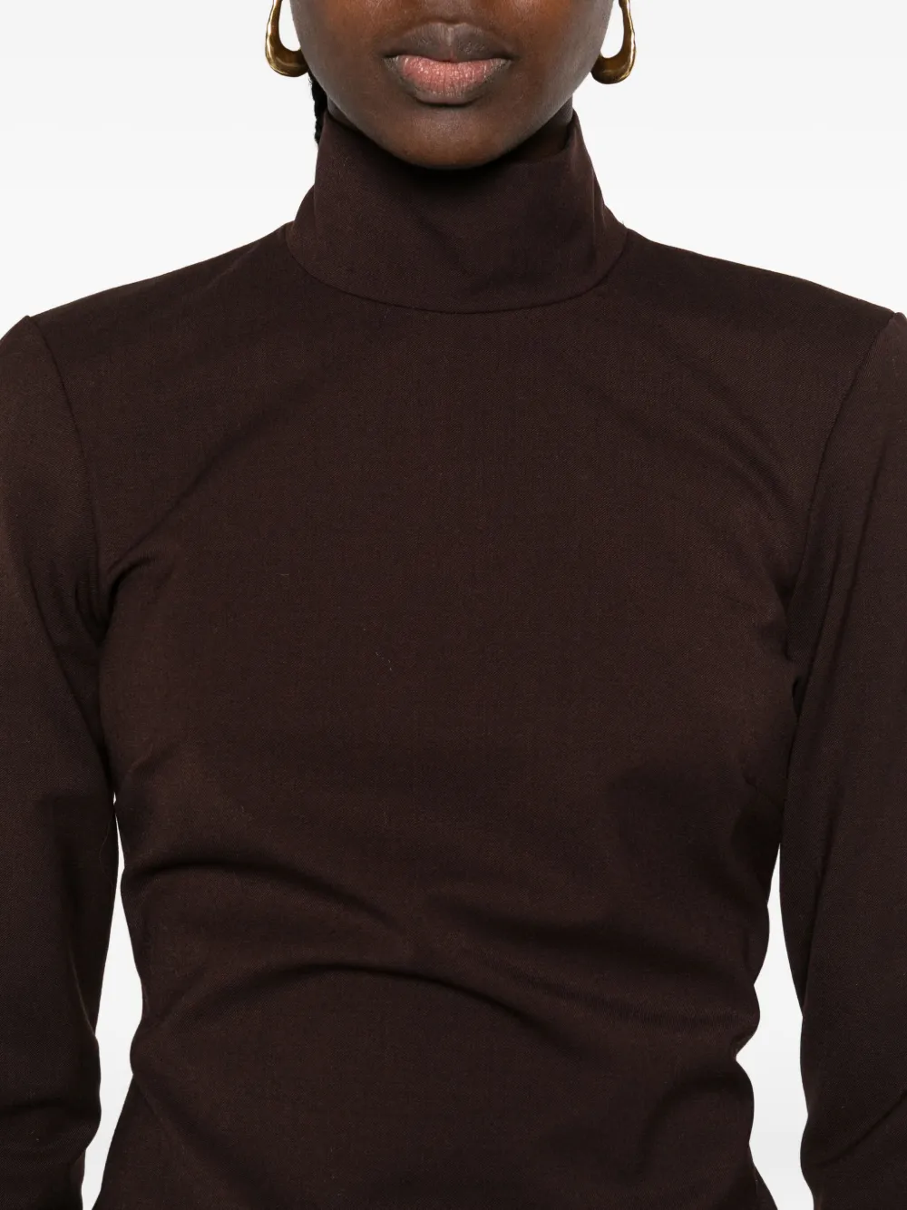 THELATEST Blouse met hoge hals Bruin