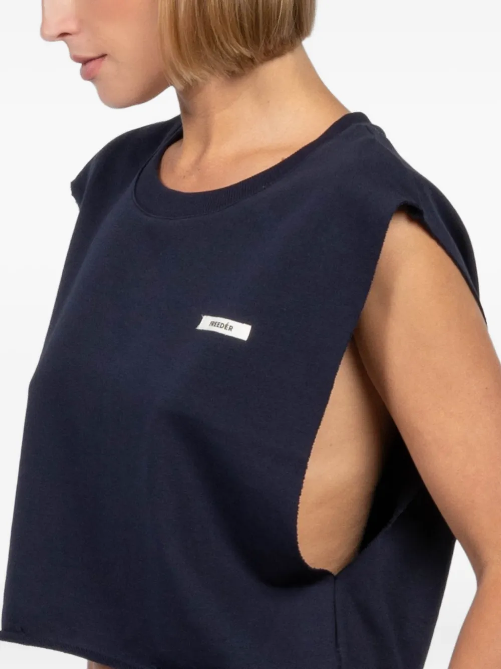 Freedér Soft Raw-edge Tank Top In Blue