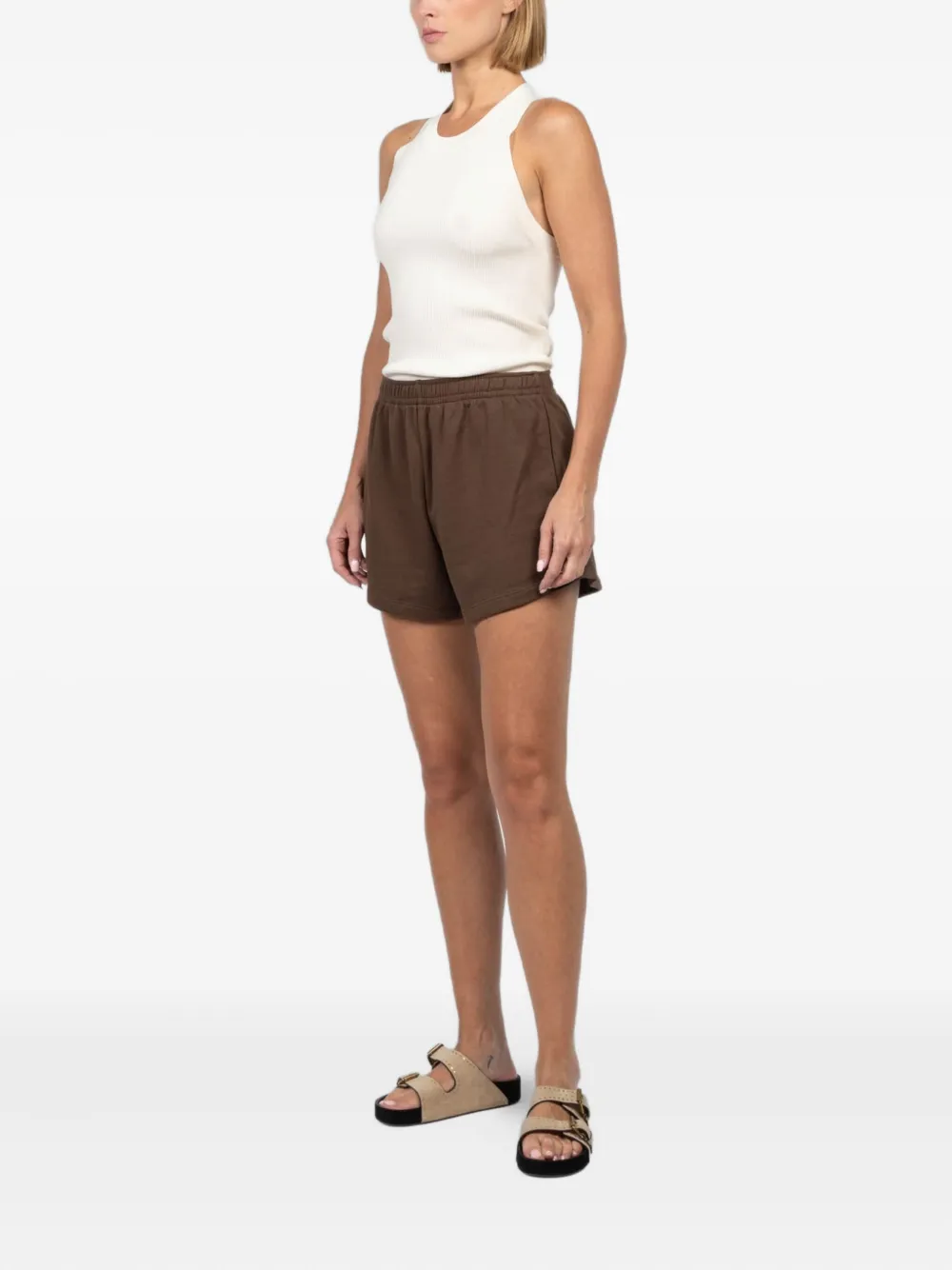 Freedér Elastic-waistband Jersey Shorts In Brown
