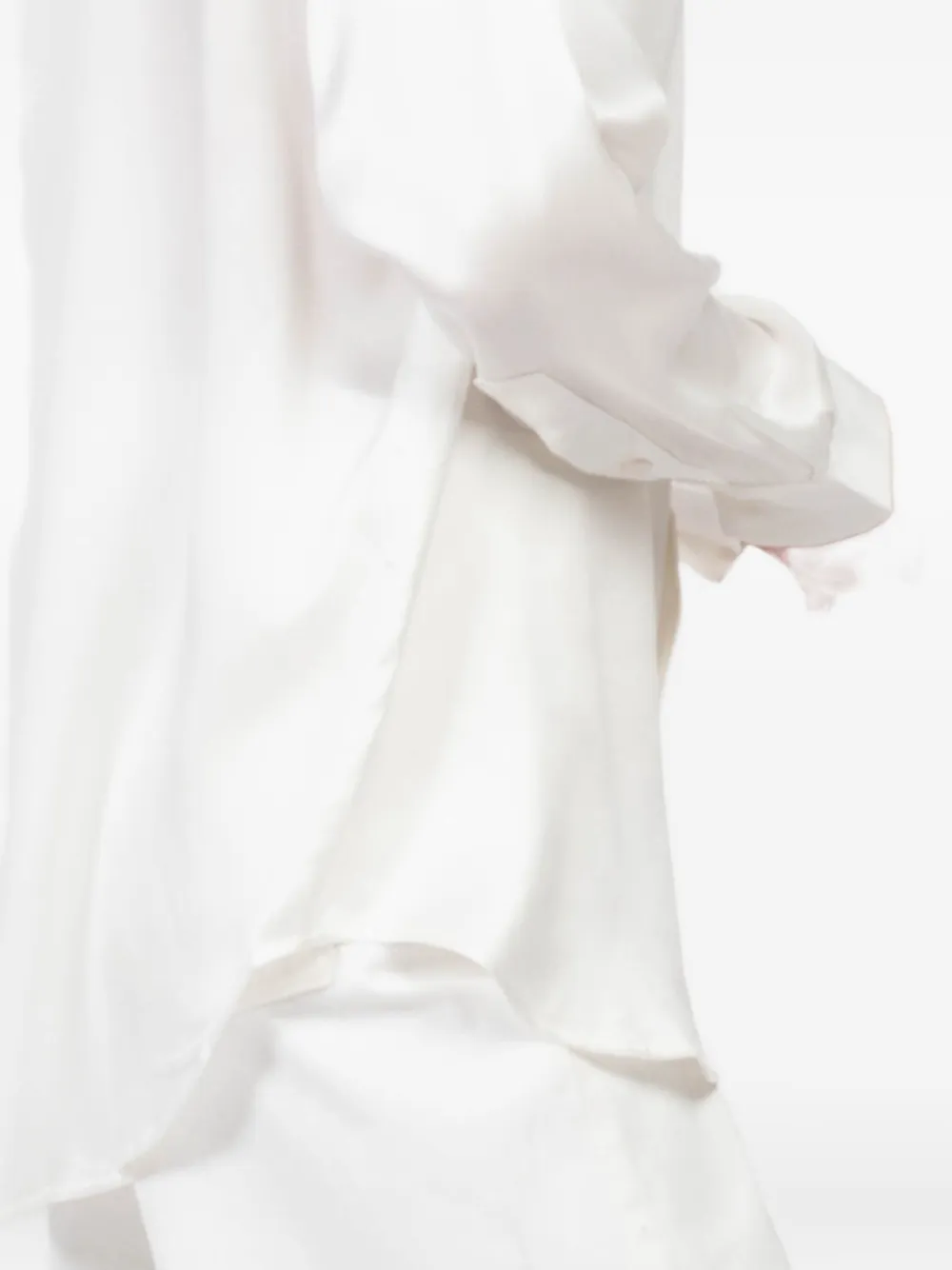 Cissa Silk Long-sleeve Shirt In White