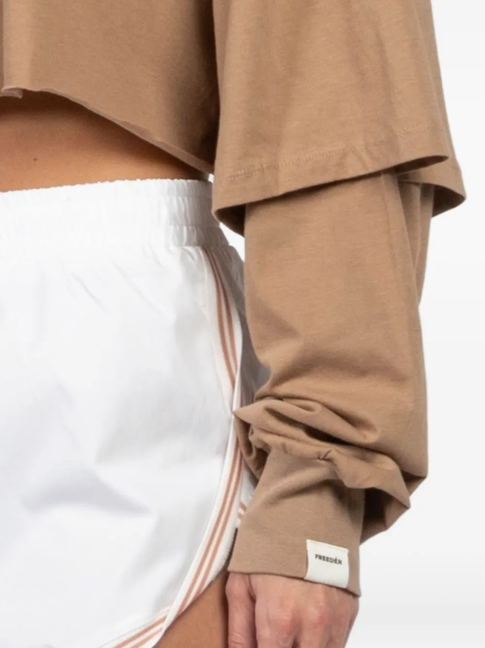 Freedér Easy Breeze Double-layered Cropped Top In Brown