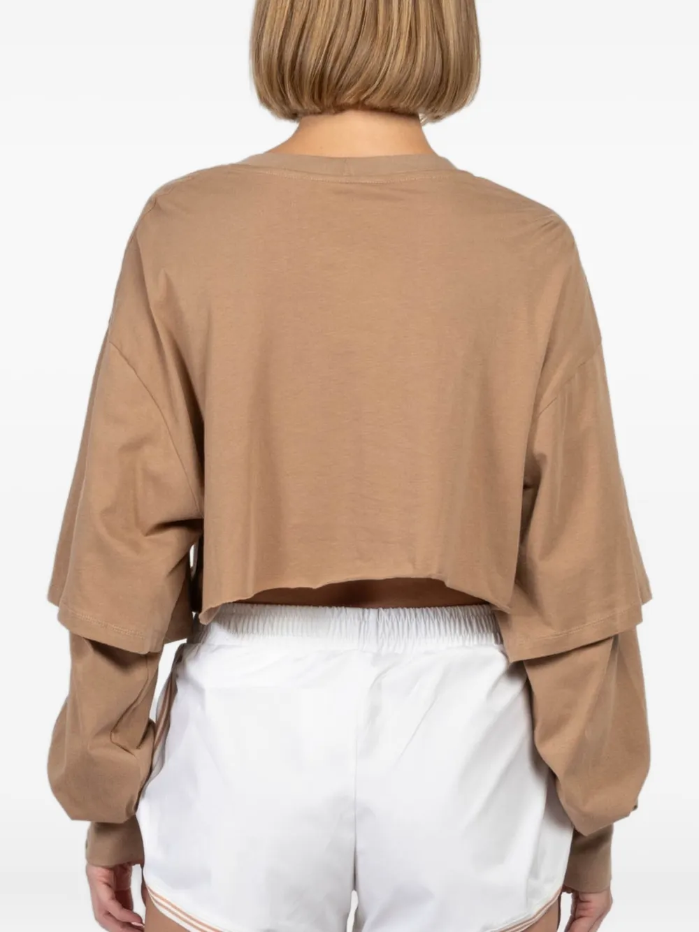 Freedér Easy Breeze Double-layered Cropped Top In Brown