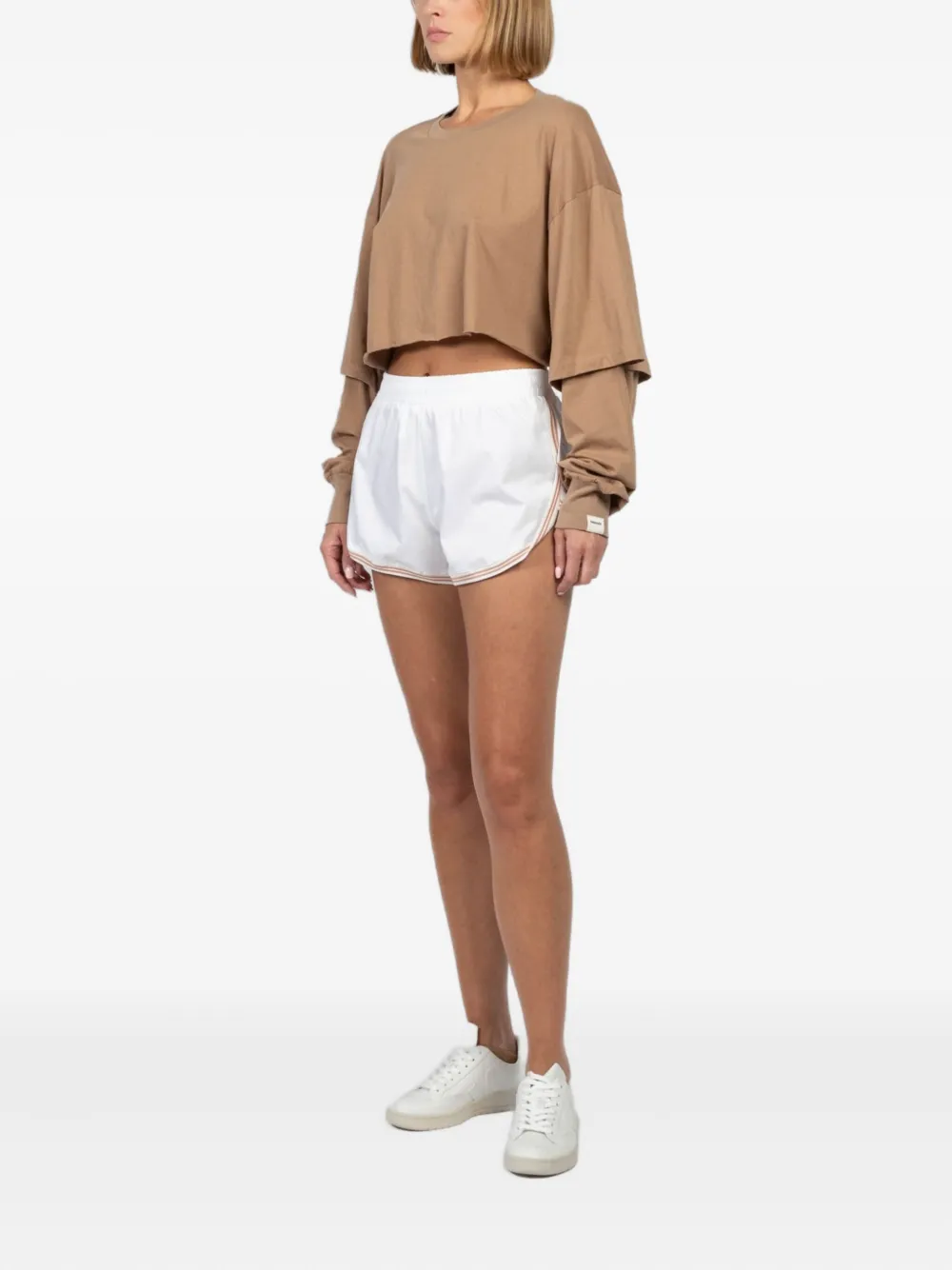 Freedér Easy Breeze Double-layered Cropped Top In Brown