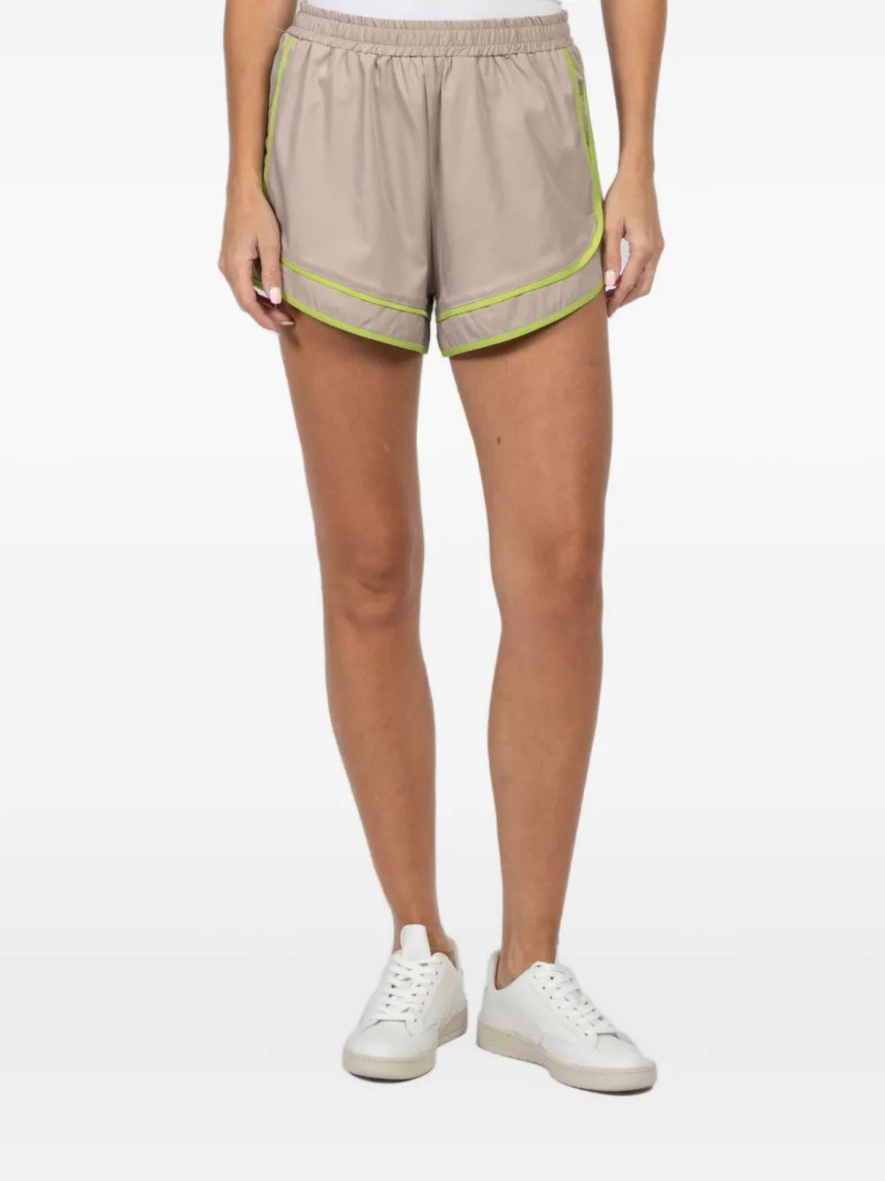 FREEDÉR contrast-piping cotton shorts - Brown