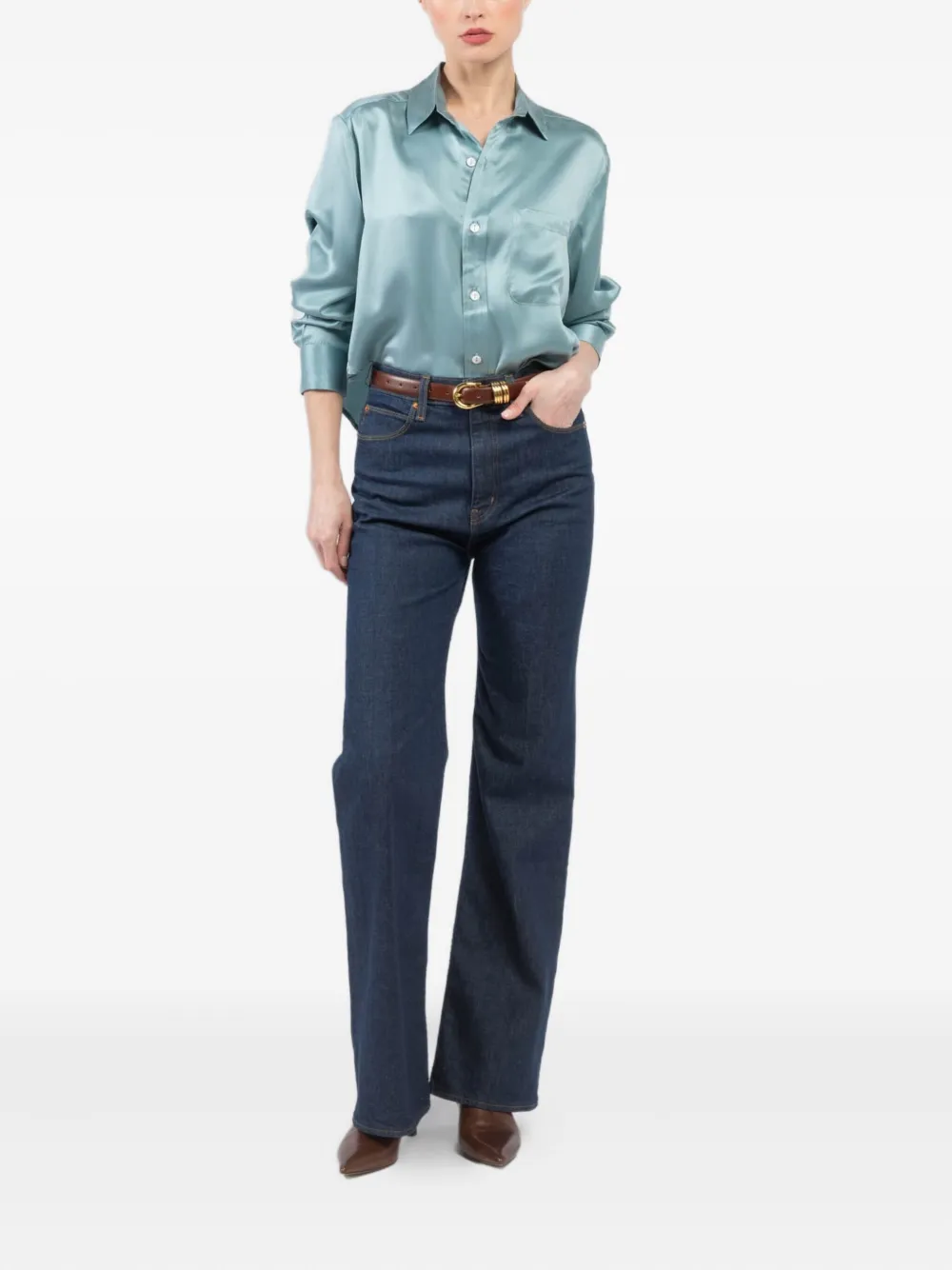 CISSA Satijnen blouse - Blauw