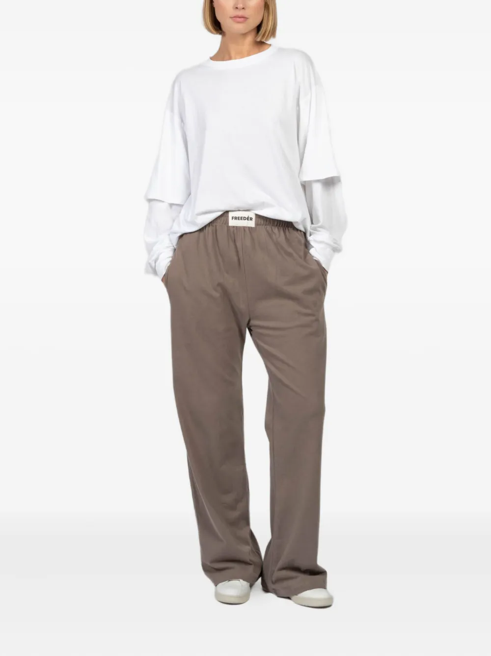 FREEDÉR Trainingsbroek met elastische tailleband - Bruin