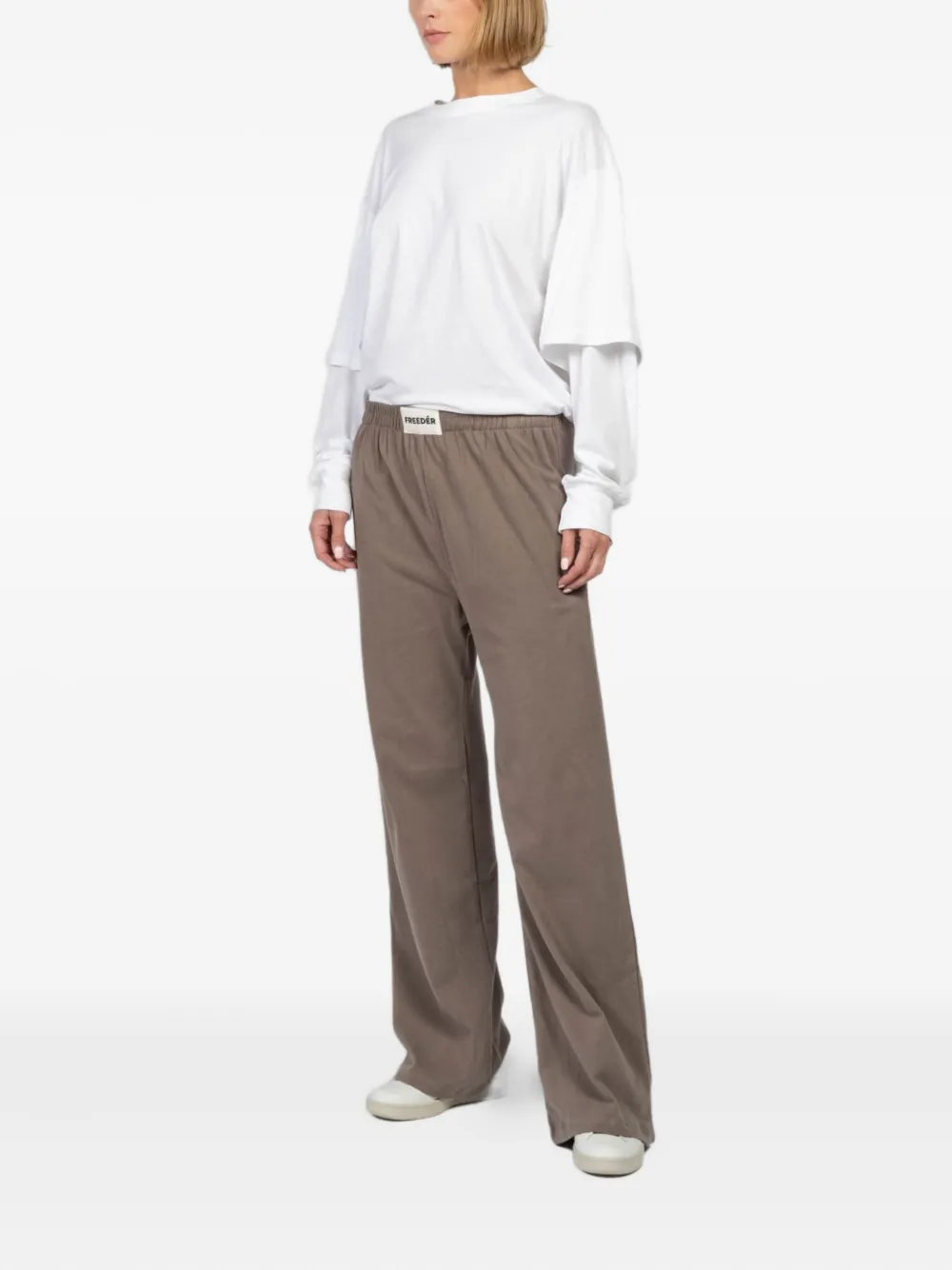 FREEDÉR Trainingsbroek met elastische tailleband Bruin