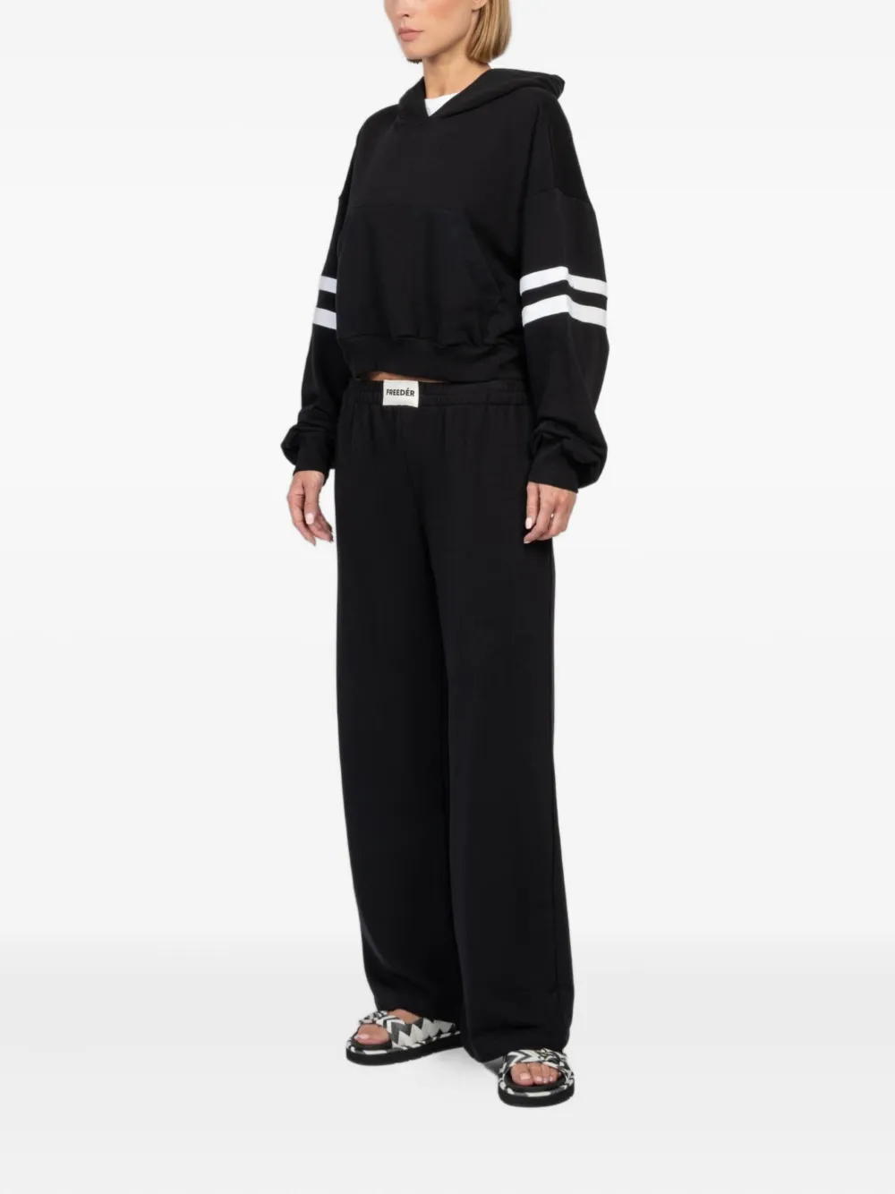 FREEDÉR Hoodie met gestreept detail - Zwart
