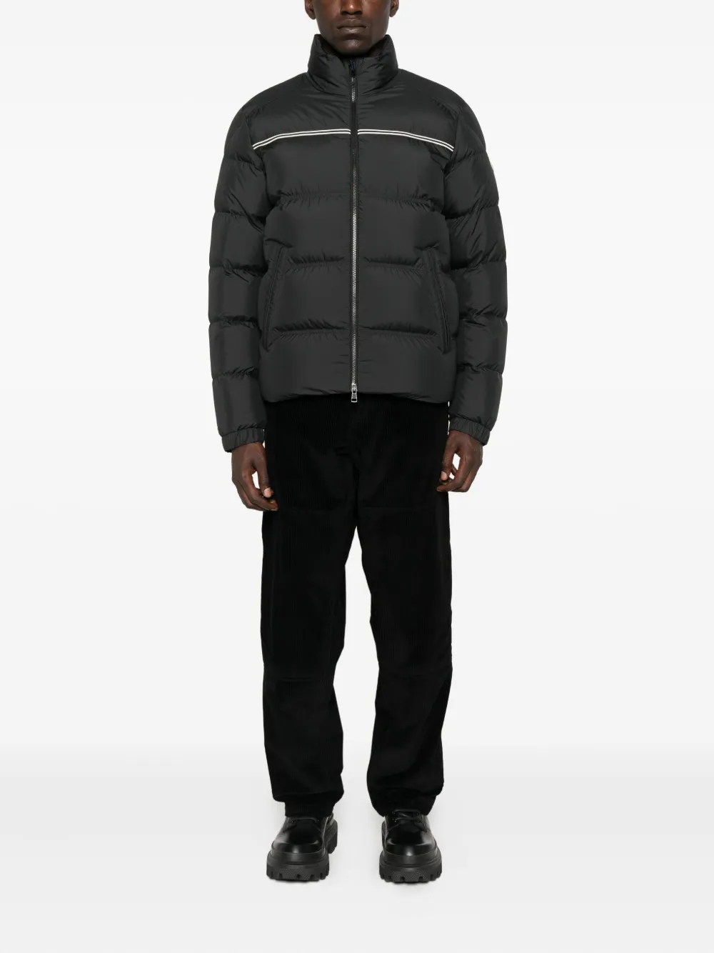 Moncler Gewatteerd jack met logopatch Grijs