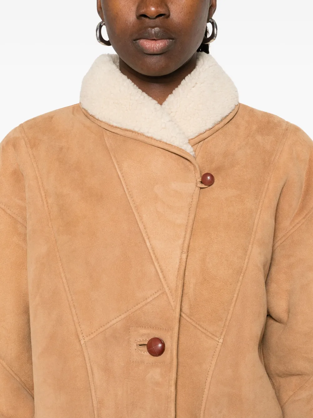 Blazé Milano Long-sleeved Leather Jacket In Brown