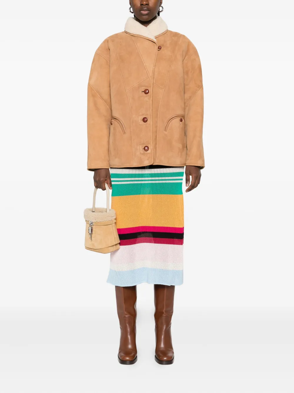 Blazé Milano button-up suede jacket | Faux Fur & Shearling Jackets | Image 2