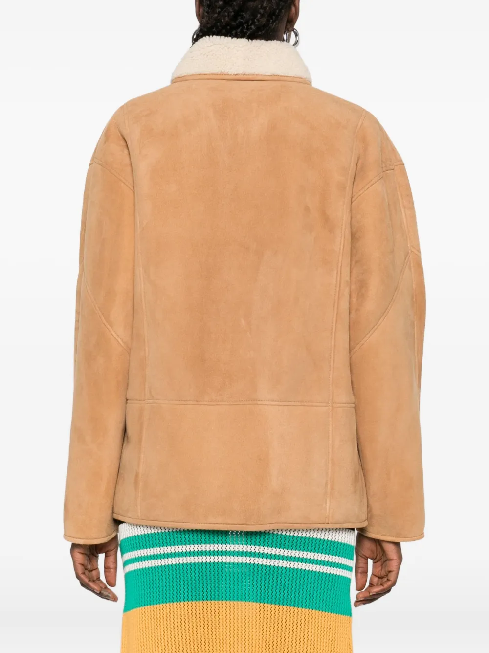 Blazé Milano Long-sleeved Leather Jacket In Brown