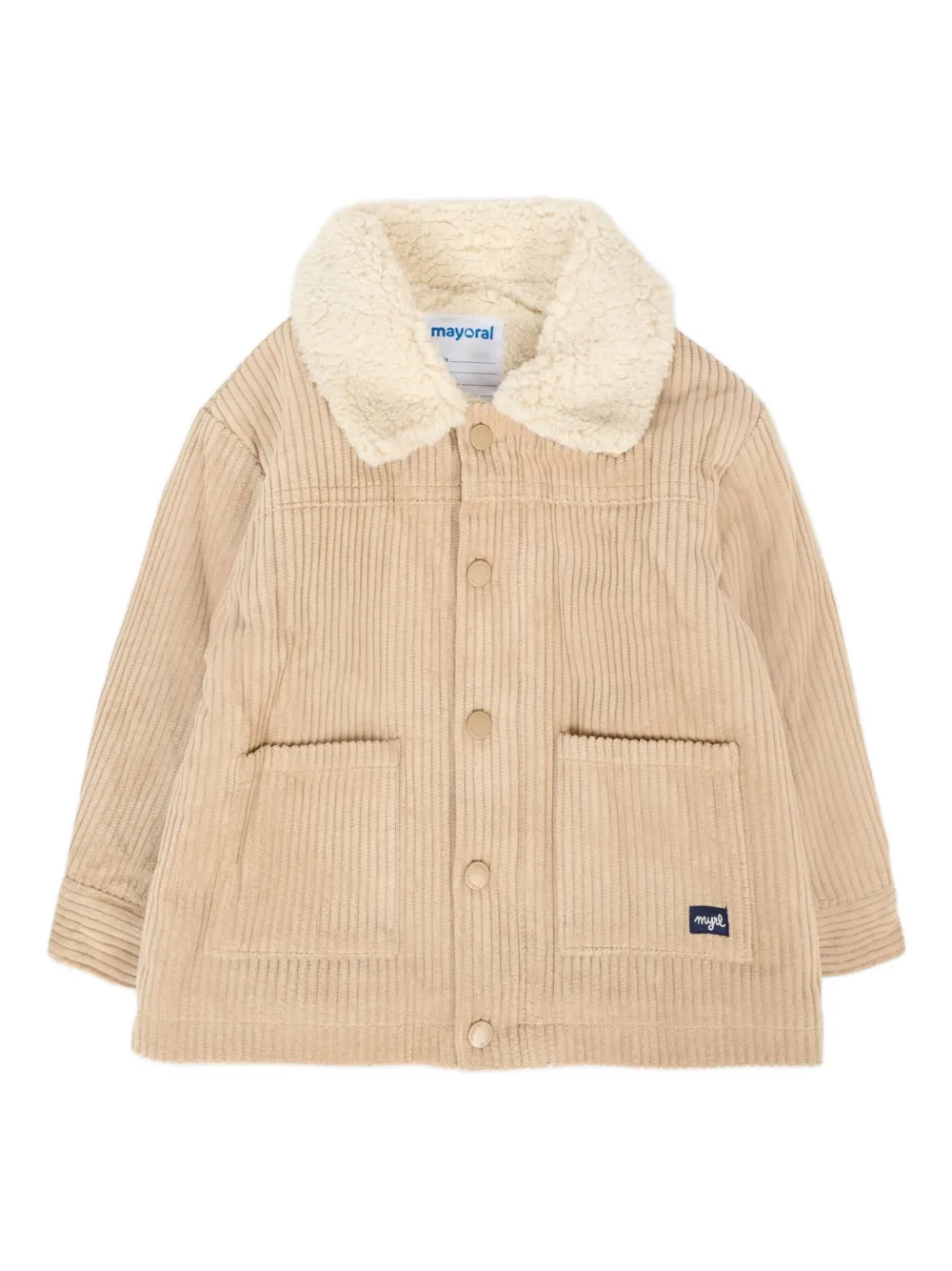Mayoral corduroy borg-collar coat | Neutrals | Image 1