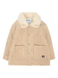 Mayoral corduroy borg-collar coat - Neutrals