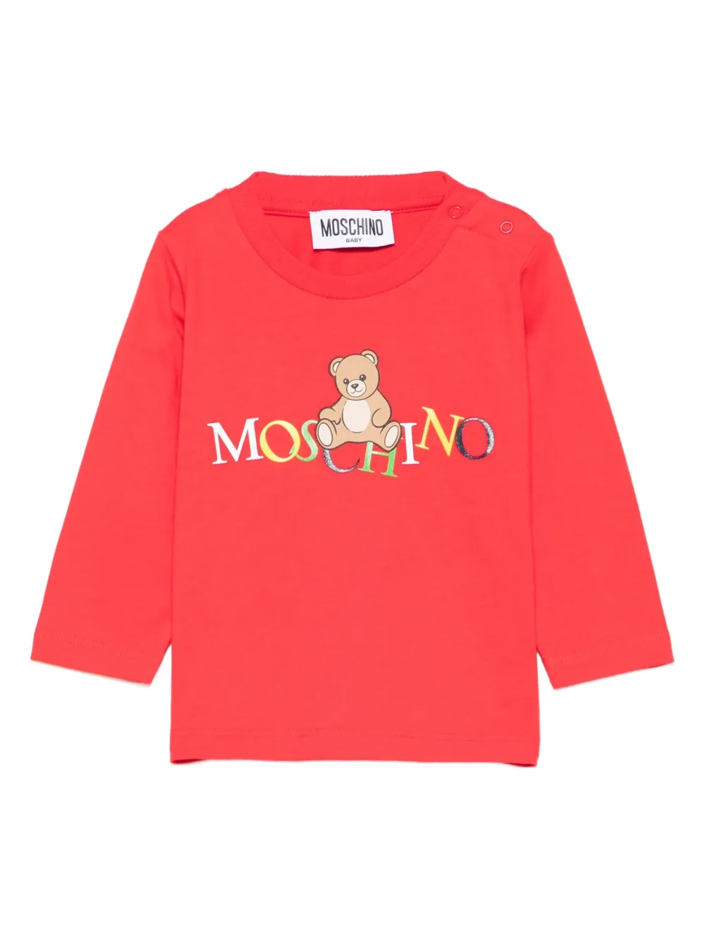 Moschino Kids Top met lange mouwen en logo Rood