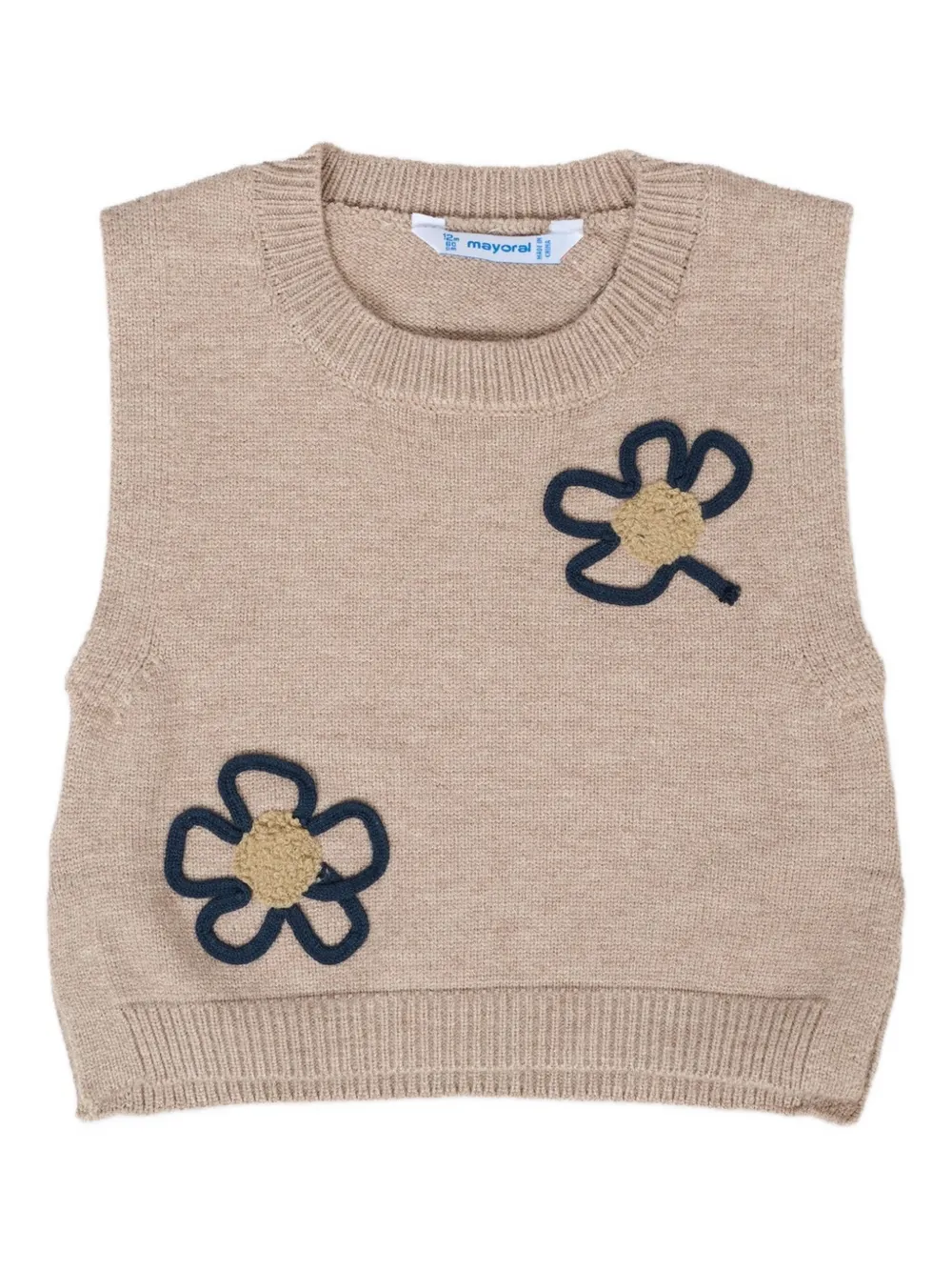 Mayoral Broekset verfraaid met bloemen Beige
