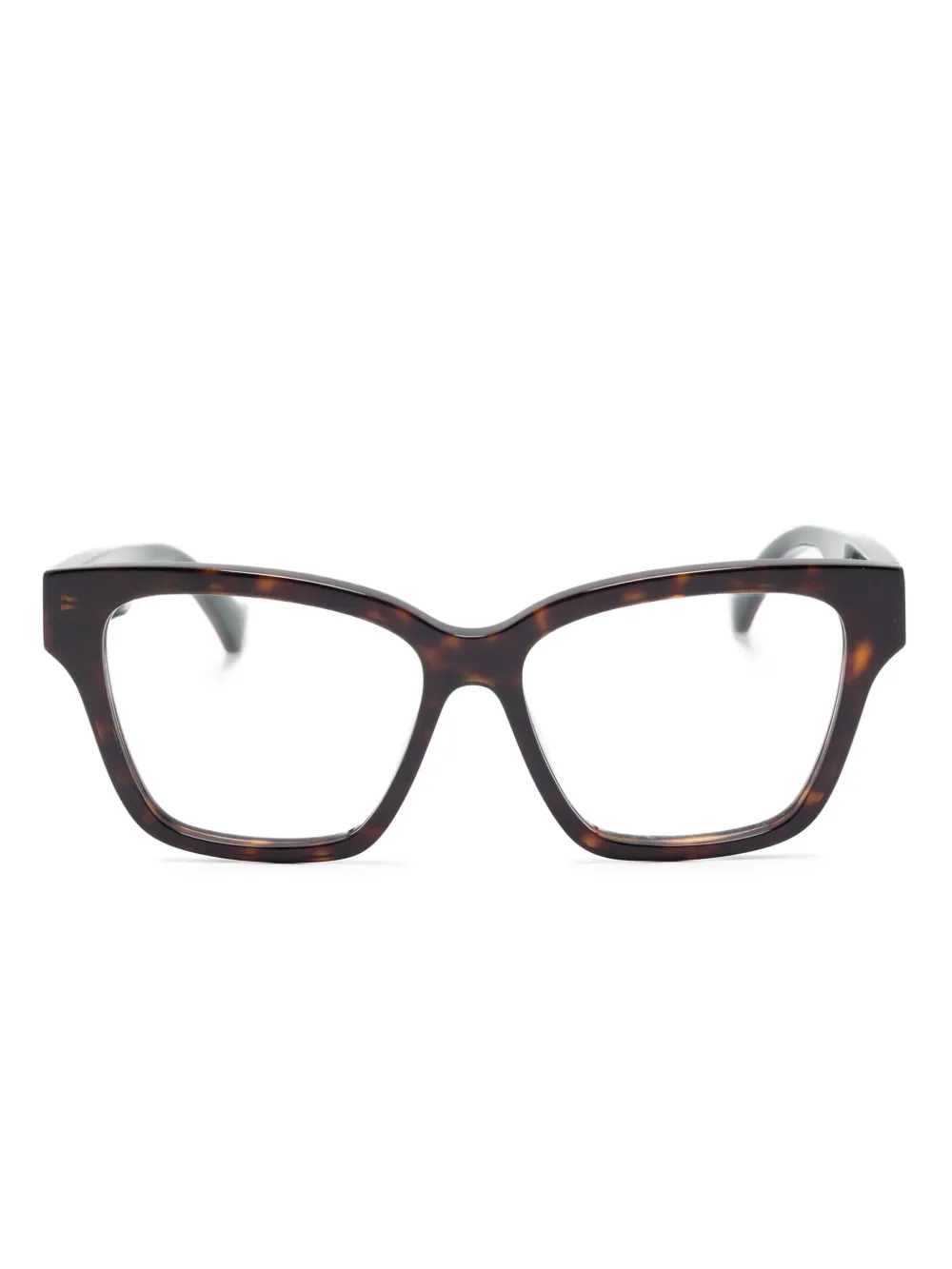 Gucci Pre-Owned 2010s logo-plaque square-frame glasses | Brown | Image 1