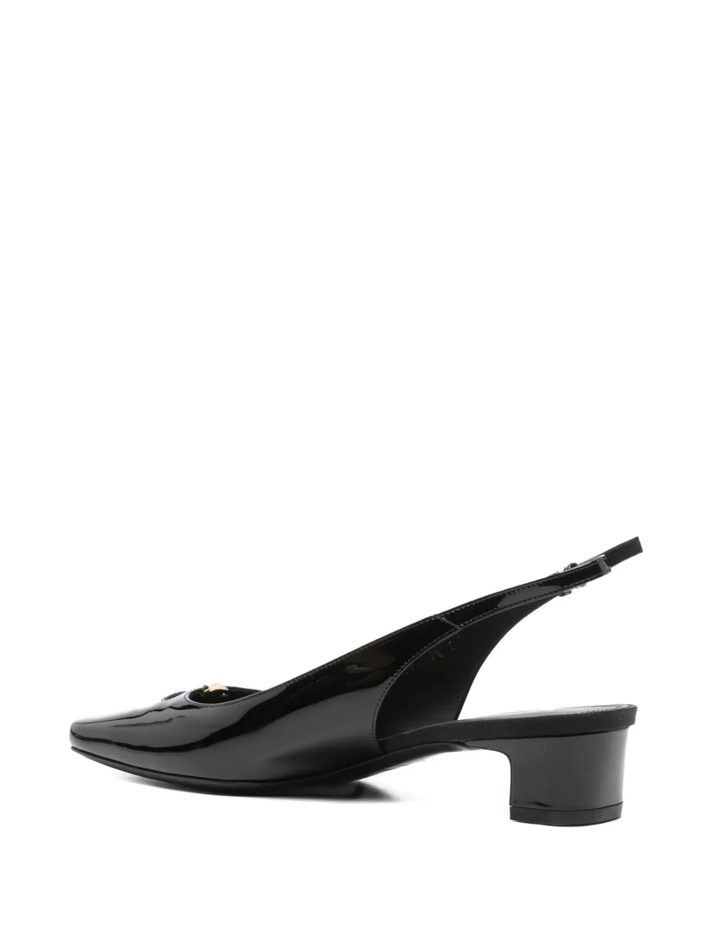 Pre-owned Ferragamo 40mm Cut-out Slingback Pumps In Black