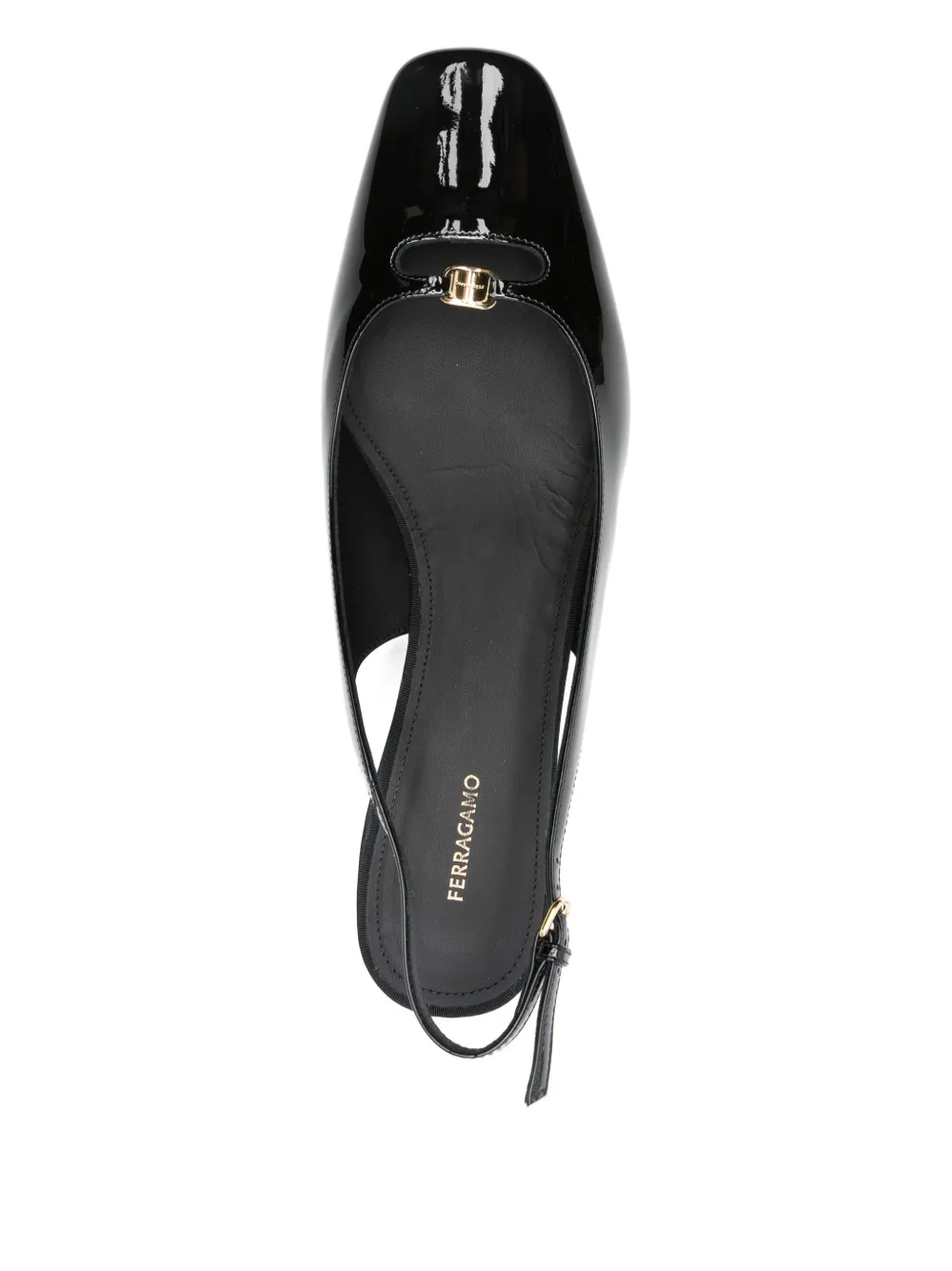 Pre-owned Ferragamo 40mm Cut-out Slingback Pumps In Black