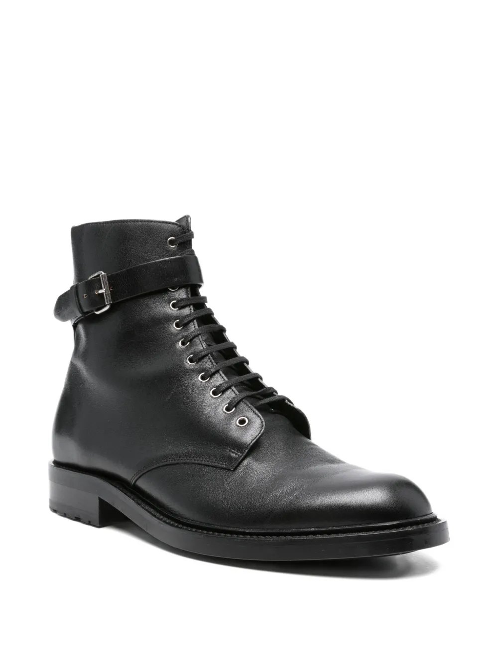 Saint Laurent Pre-Owned Hanot lace-up buckle boots | Image 2