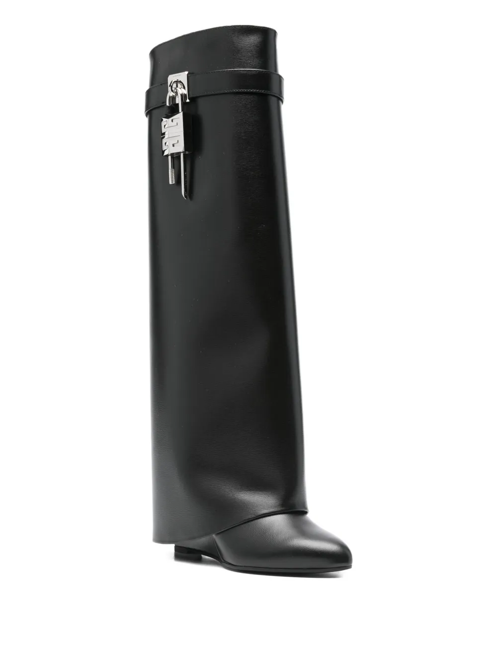 Givenchy Pre-Owned shark-lock knee-high boots - Zwart