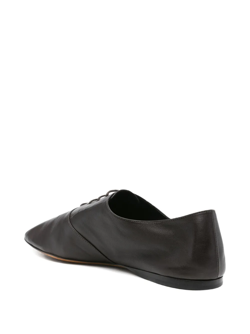 Pre-owned The Row Awar Lace-up Leather Oxfords In Brown