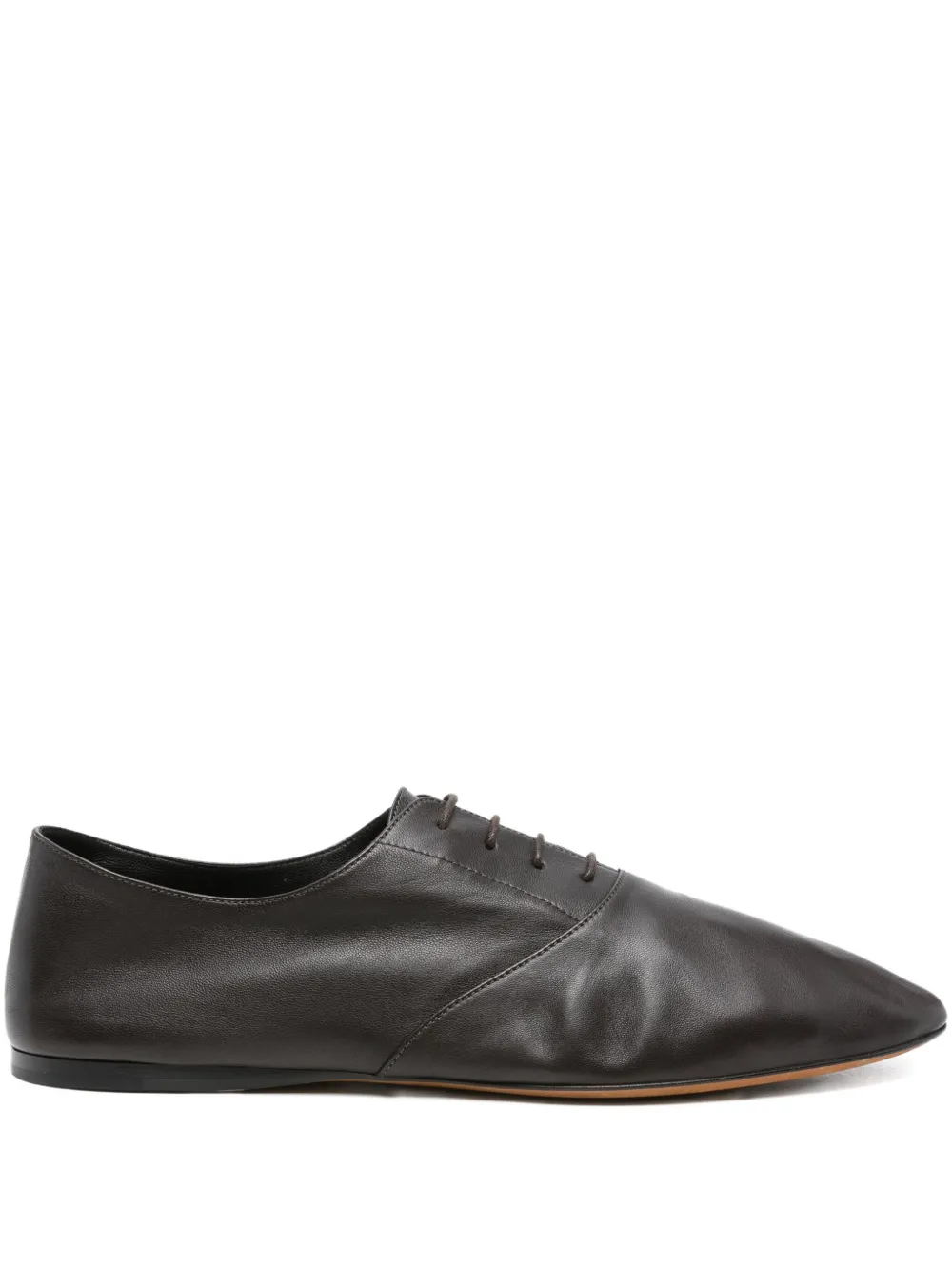Pre-owned The Row Awar Lace-up Leather Oxfords In Brown