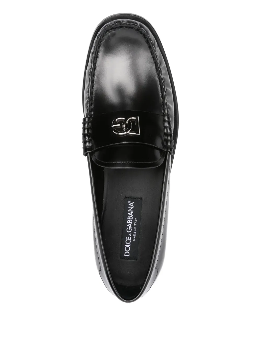 Pre-owned Dolce & Gabbana Patent-leather Loafers In Black