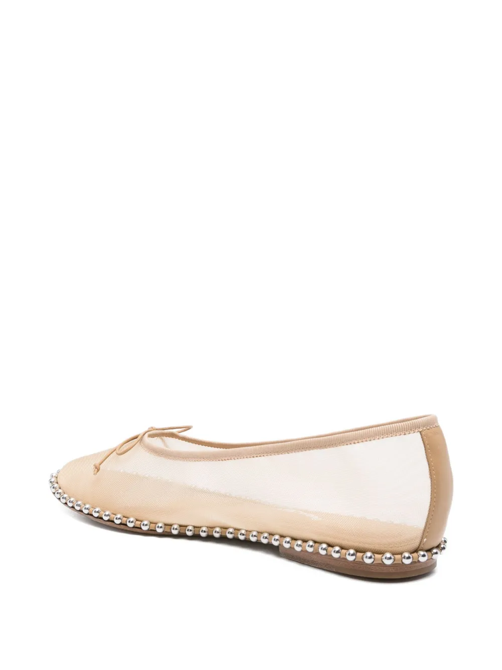 Pre-owned Alexander Wang Lina Mesh Ballet Flats In Neutral