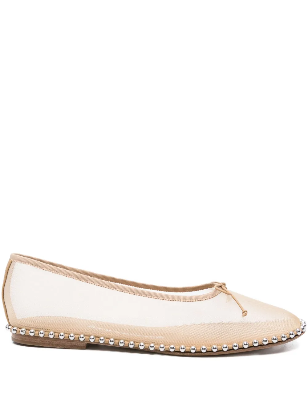 Pre-owned Alexander Wang Lina Mesh Ballet Flats In Neutral
