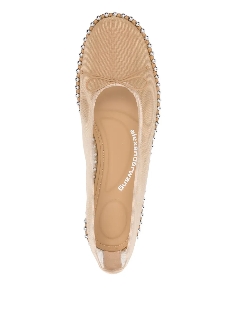 Pre-owned Alexander Wang Lina Mesh Ballet Flats In Neutral