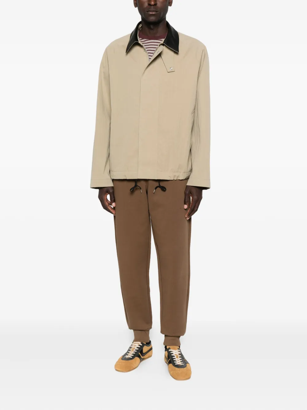 Ami Alexandre Mattiussi Elastic-waistband Track Pants In Brown