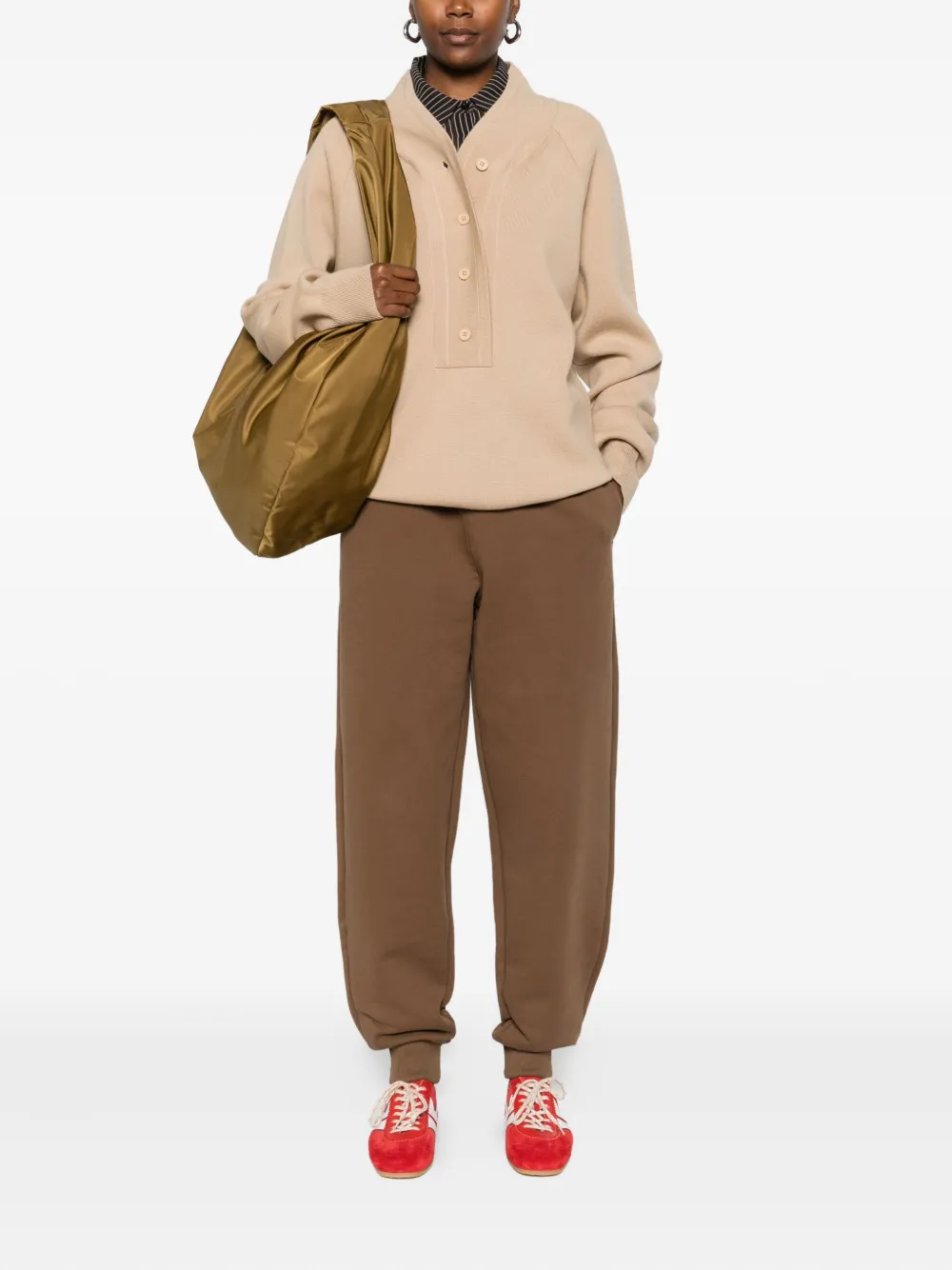 Ami Alexandre Mattiussi Elastic-waistband Track Pants In Brown