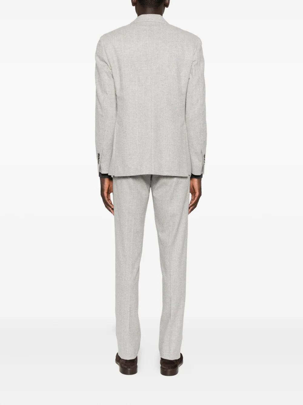 Lardini Double-breasted Wool Suit In Gray