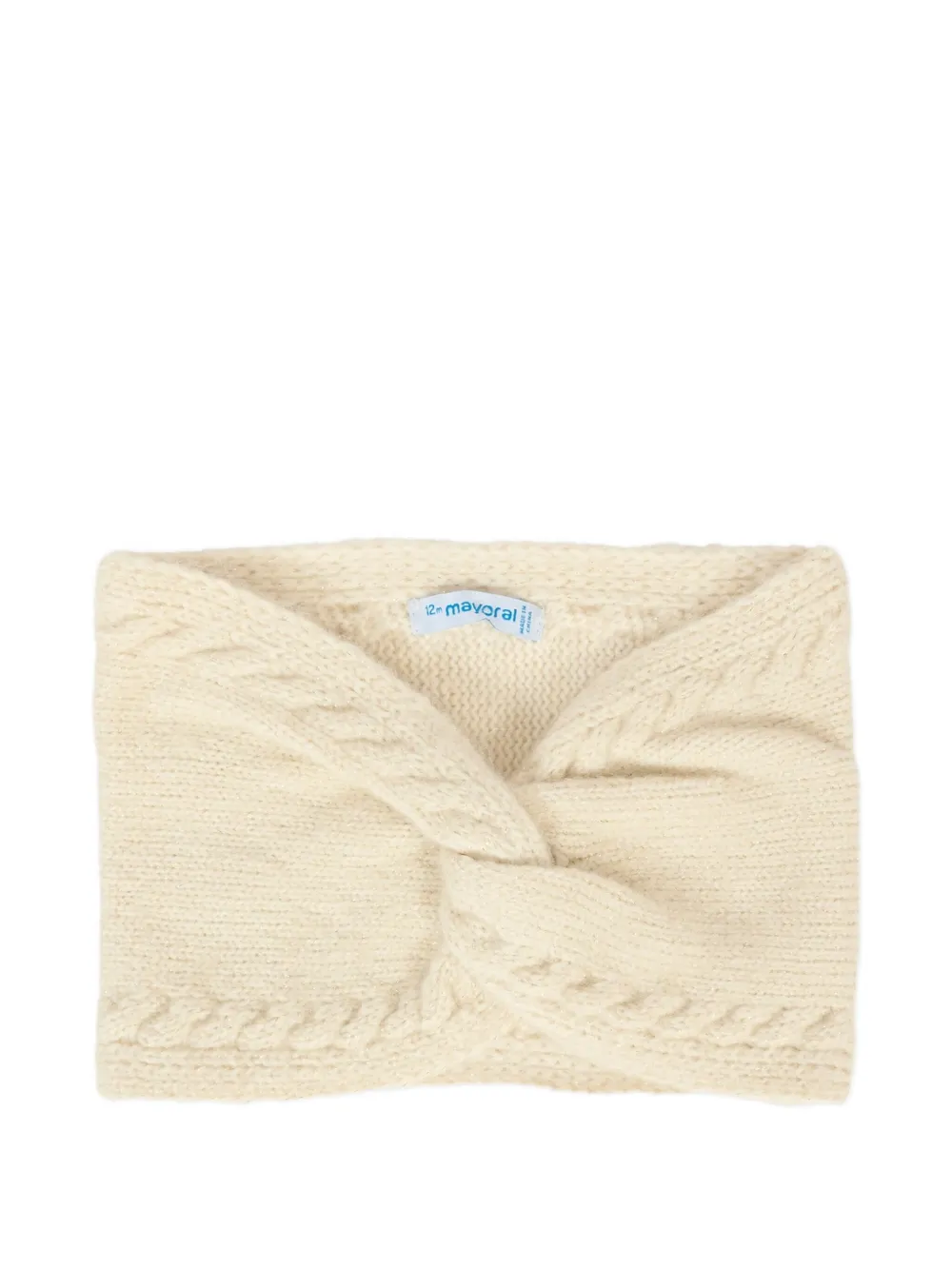 Mayoral Mutsset met geborduurde bloemen Beige