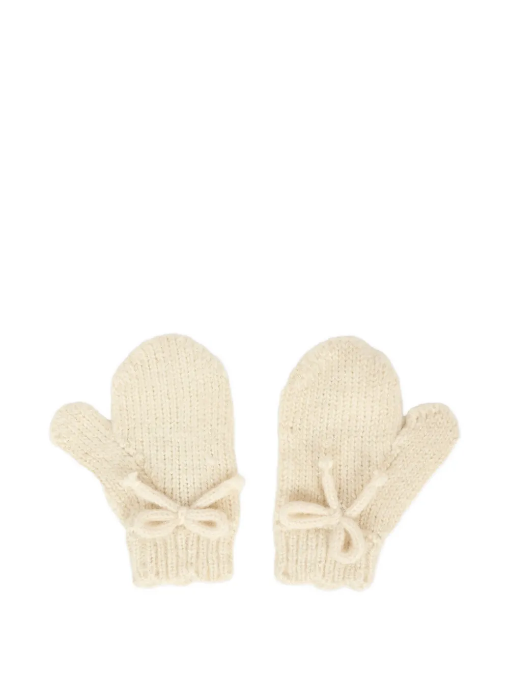 Mayoral Mutsset met geborduurde bloemen Beige