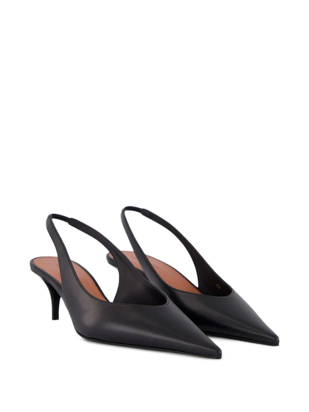  Amina Muaddi Anok Heeled Slingback-strap Pumps - Black 