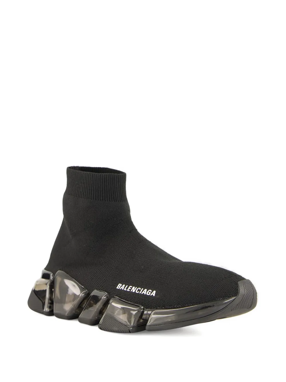 Balenciaga Speed 2.0 Recycled-knit Hi-top Sneakers In Black