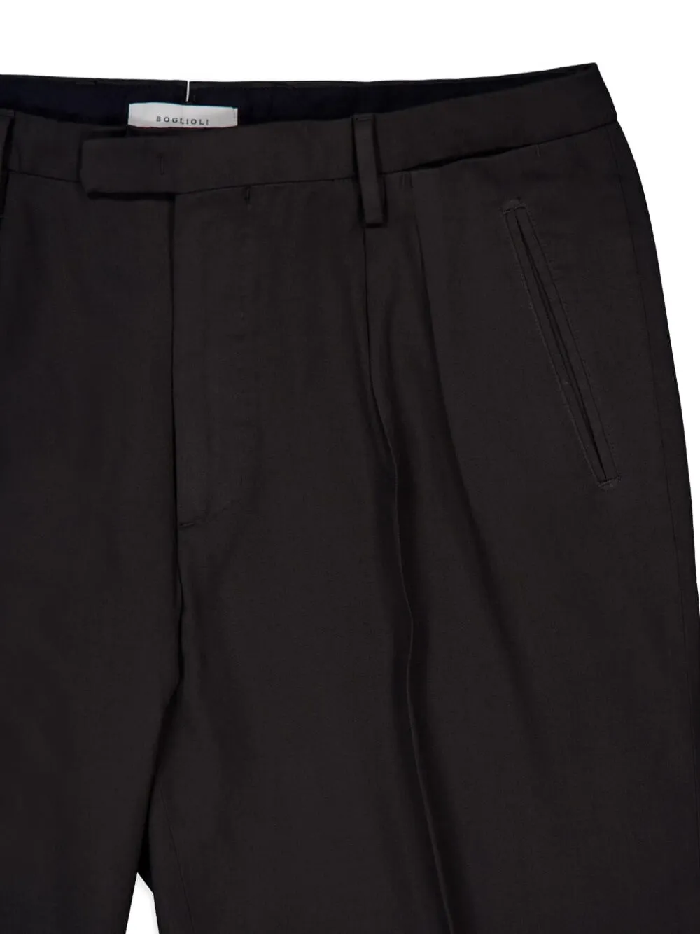 Boglioli Pleated Wool Trousers In Black