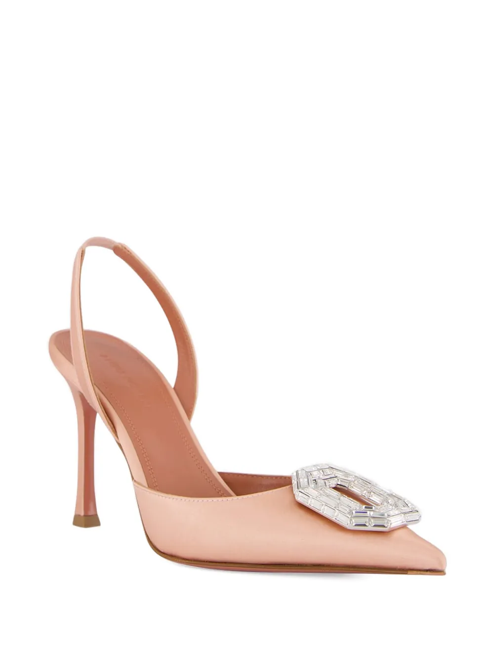 Amina Muaddi Camelia crystal-embellished slingback-strap pumps Roze