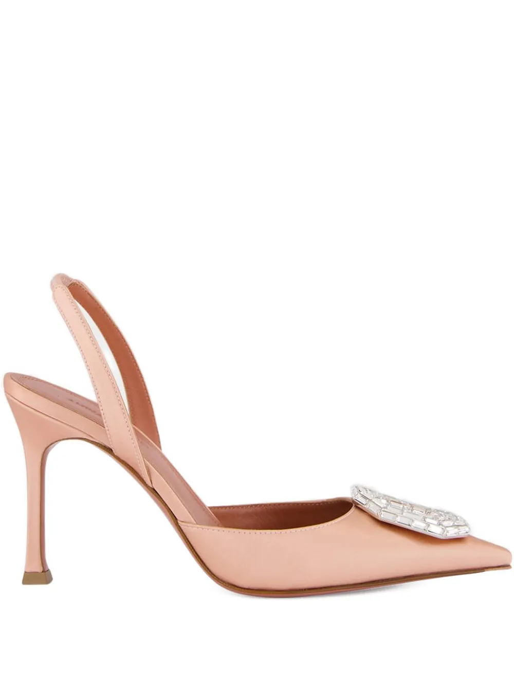 Amina Muaddi Camelia crystal-embellished slingback-strap pumps - Rosa